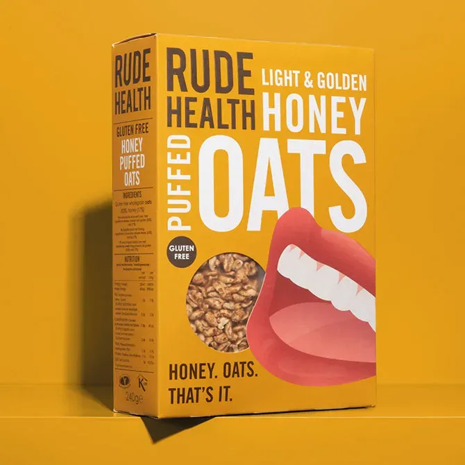 Rude Health Honey Puffed Oats murot gluteenittomat
