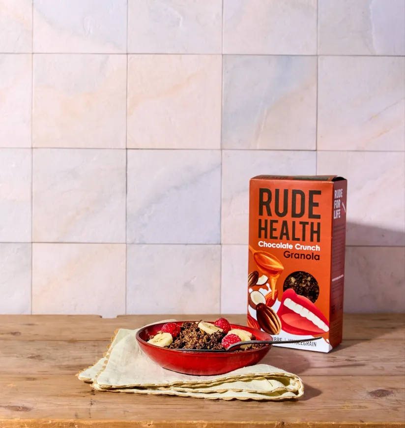 Rude Health Crunchy Cocoa granola kuidukas