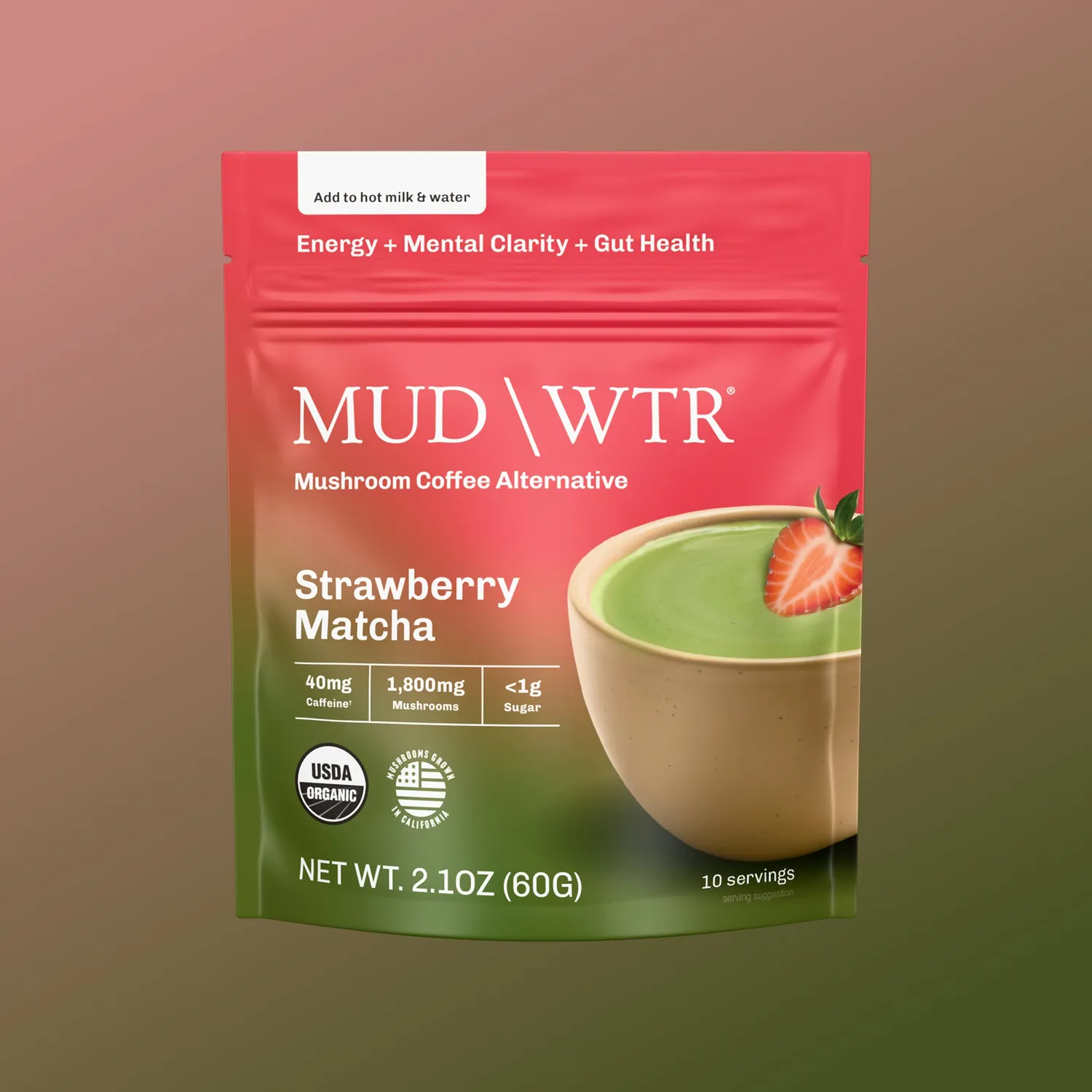 MUD\WTR Strawberry Matcha matchajauhe mansikka