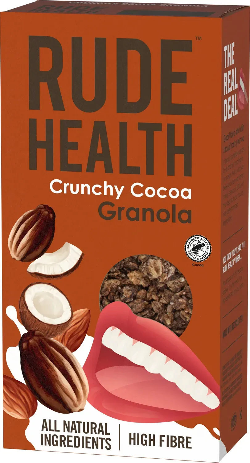 Rude Health Crunchy Cocoa granola kuidukas