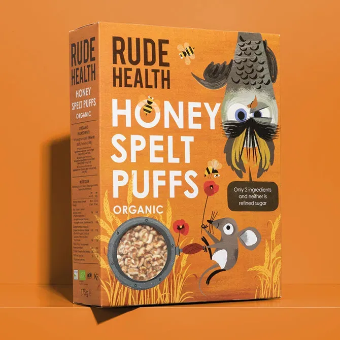 Rude Health Honey Spelt Puffs muro luomu
